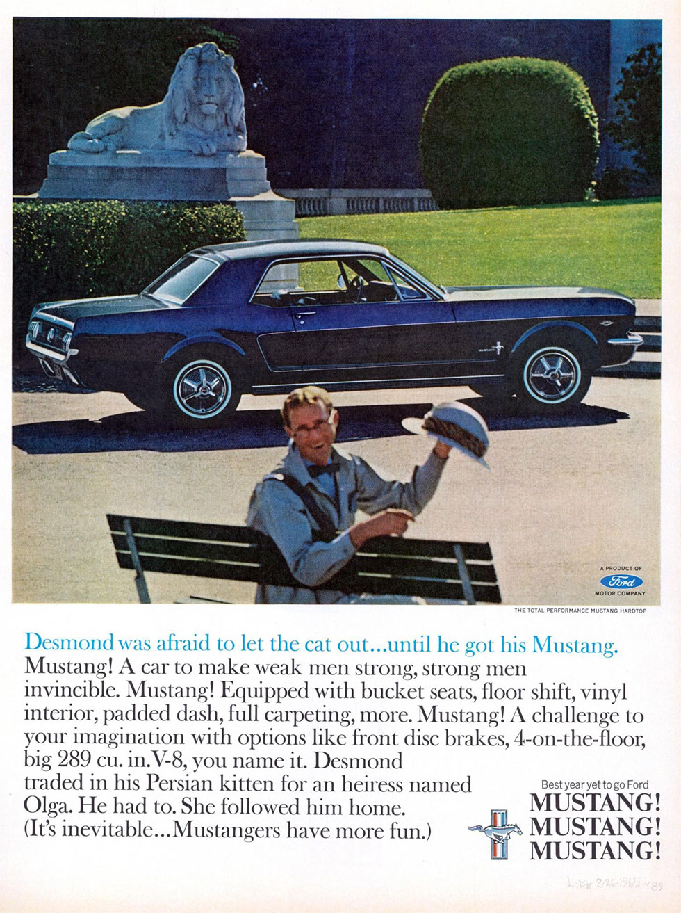 Publicité : la Ford Mustang dans les années 60