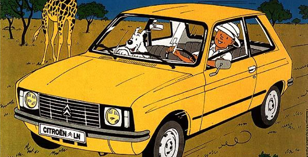 Quand Tintin roulait en Citroën