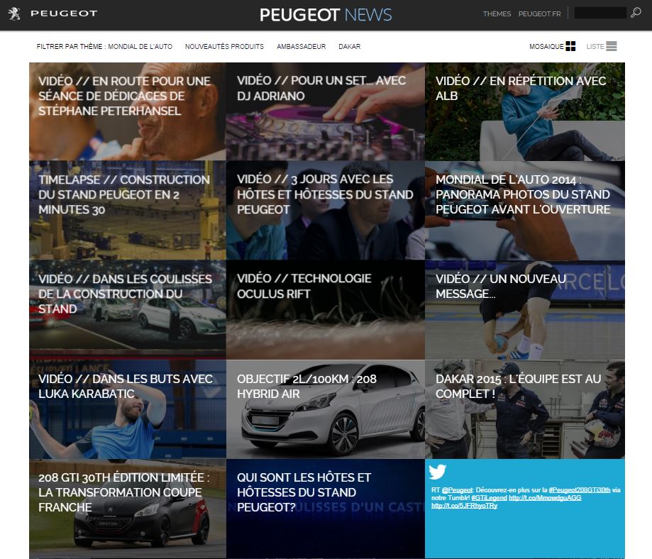 Screenshot Peugeot News