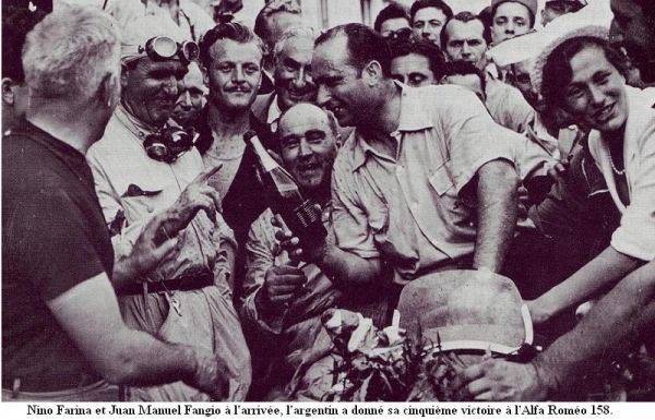 Juan Manuel Fangio, vainqueur du Grand Prix de l'ACF, Reims 1950. 