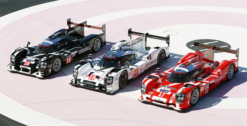 Porsche au Mans 2015 : weiß, schwarz und rot