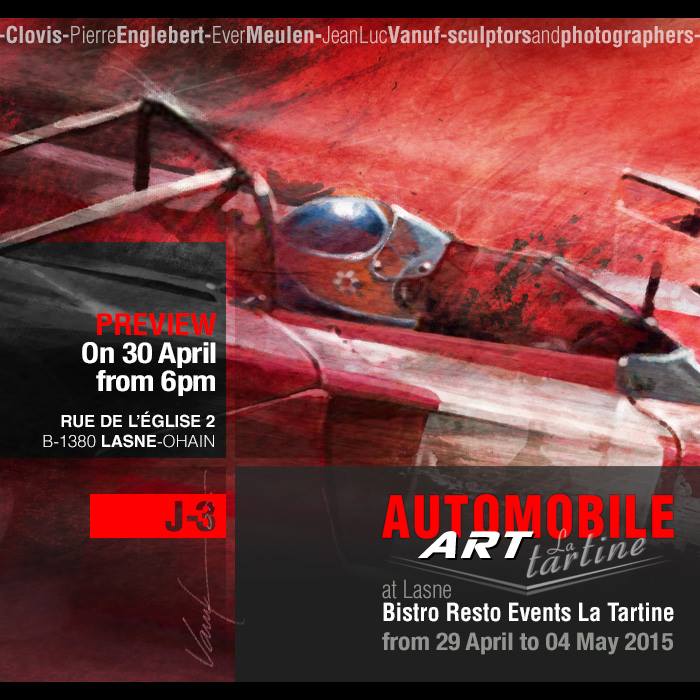 exposition Automobile Art at La Tartine Lasne Ohain