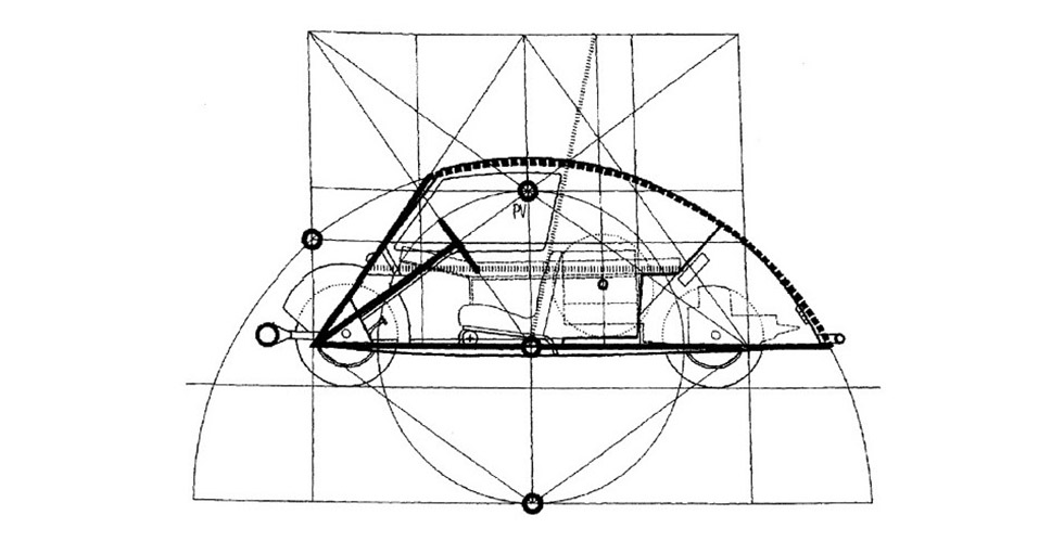 Le Corbusier et sa voiture minimum
