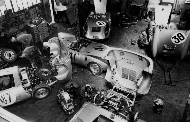 le mans porsche garage teloche 1954 - 06