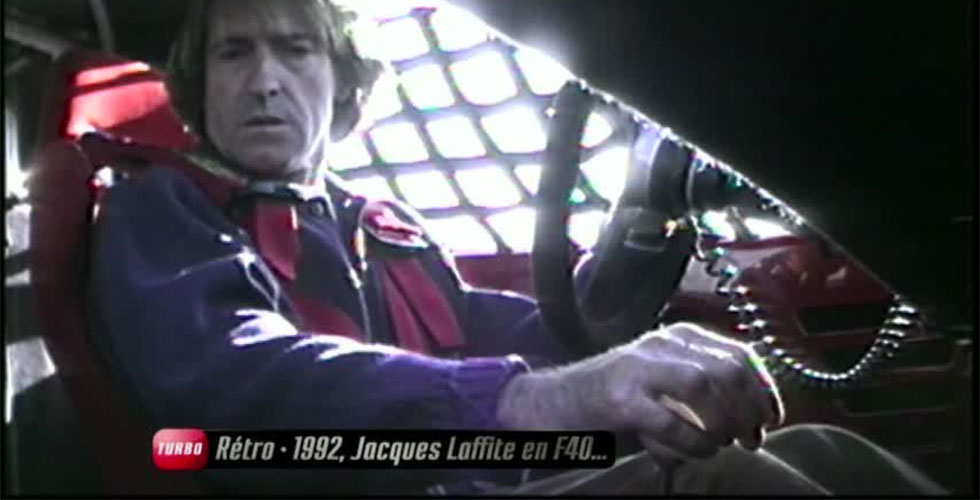 Jacques Laffite au volant de la Ferrari F40 LM