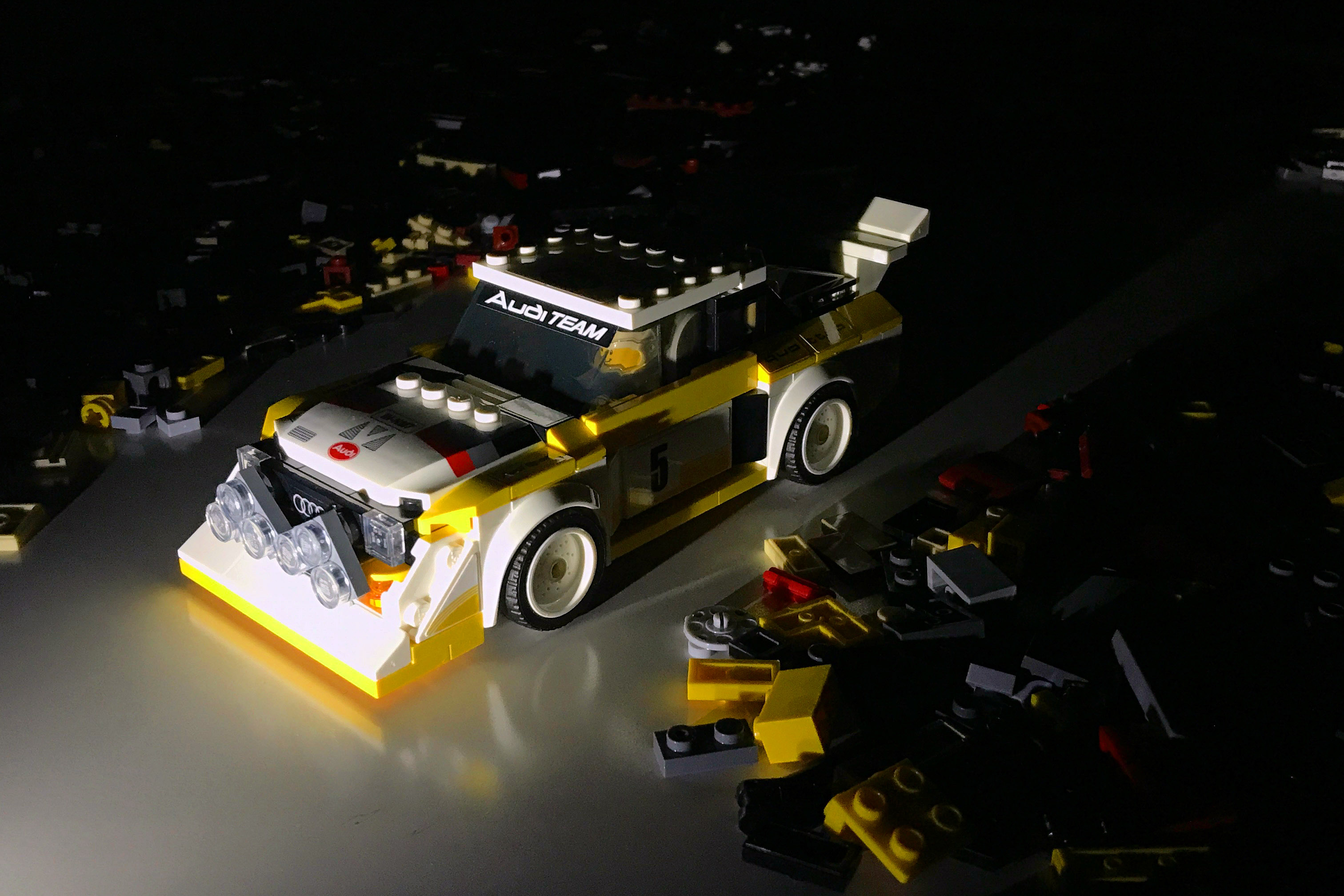 Audi S1 quattro Groupe B Lego. Le groupe B, comme BRIQUE.