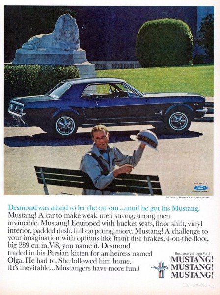 Publicité : la Ford Mustang dans les années 60
