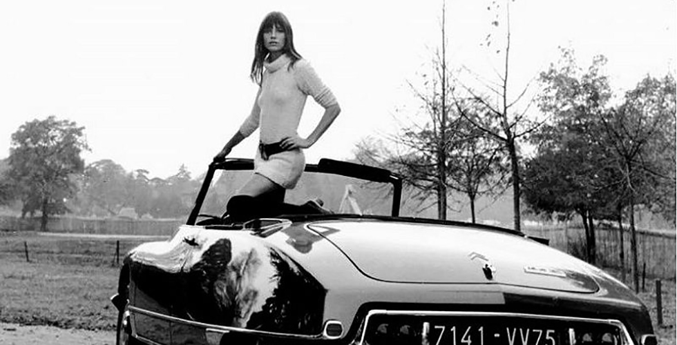 Jane Birkin et la Citroën DS Cabriolet Chapron