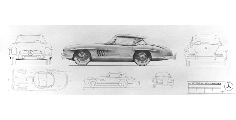 Dessin : Mercedes 300 SL