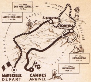 Tracé Coupe des Alpes - Alpine Rally 1954 2