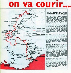 Tracé Coupe des Alpes - Alpine Rally 1964